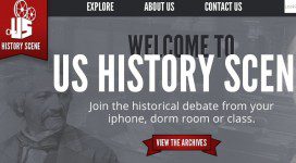 The banner to the homepage of U.S. History Scene.