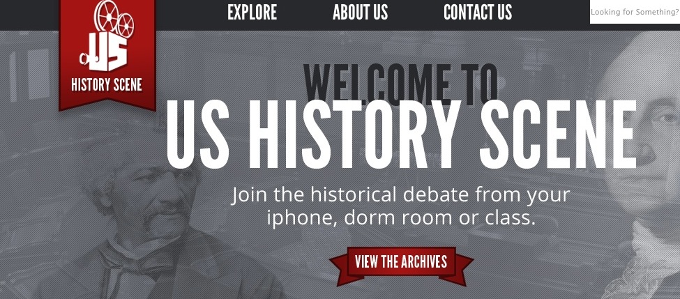 The banner to the homepage of U.S. History Scene.